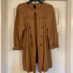 New Direction Camel Button-Up Cardigan